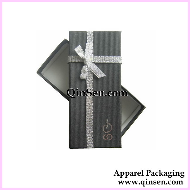 Deluxe Underwear Box with Ribbon Ties-Rigid Cardboard Box-GX00518
