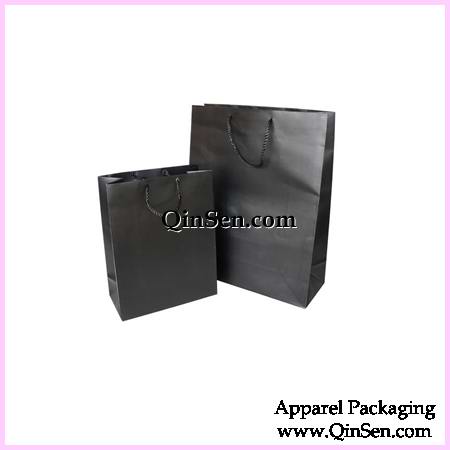 Black Solid Color Printed Matte Lamination Paper Bag-AB00008