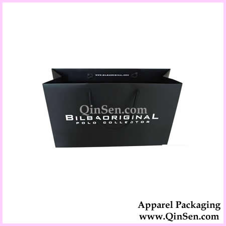 Customize Branded Apparel Paper Bag with Whtie Artwork-AB00243